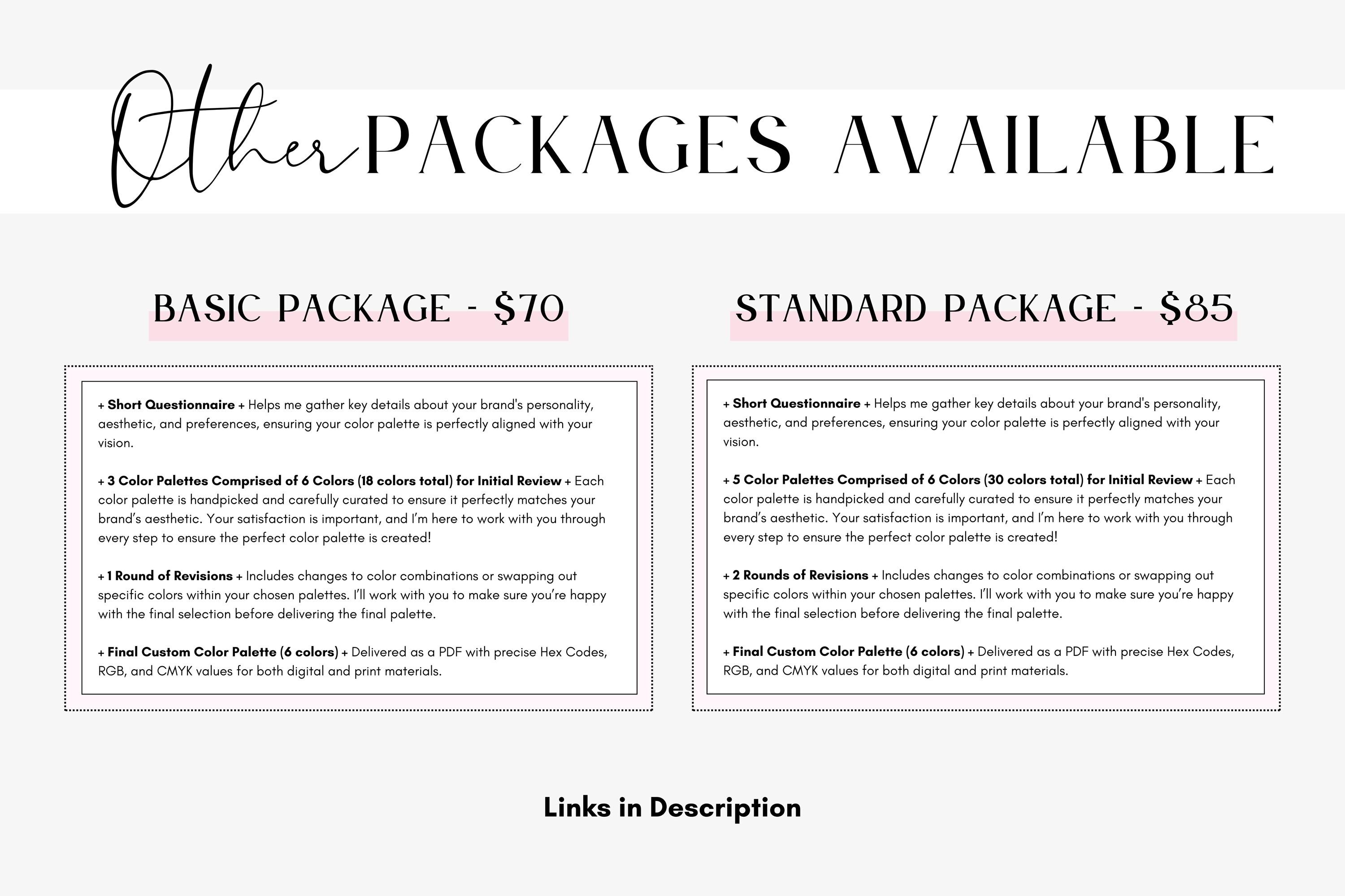 Custom Color Palette, Premium Package, Branding for Small Businesses ...