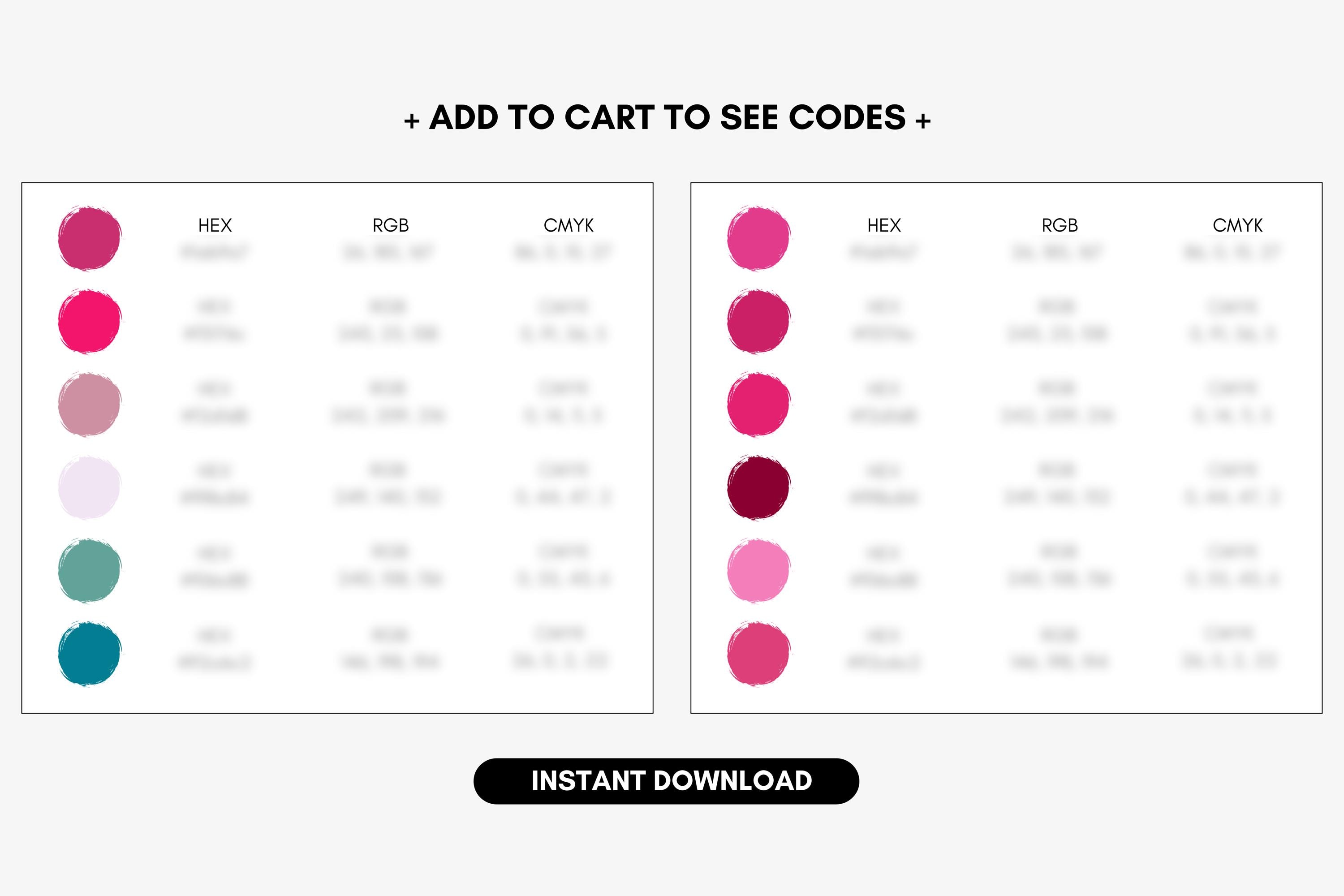 Peony Color Code Bright Peonies and Fuchsia Color Palette, Small Business Branding ...