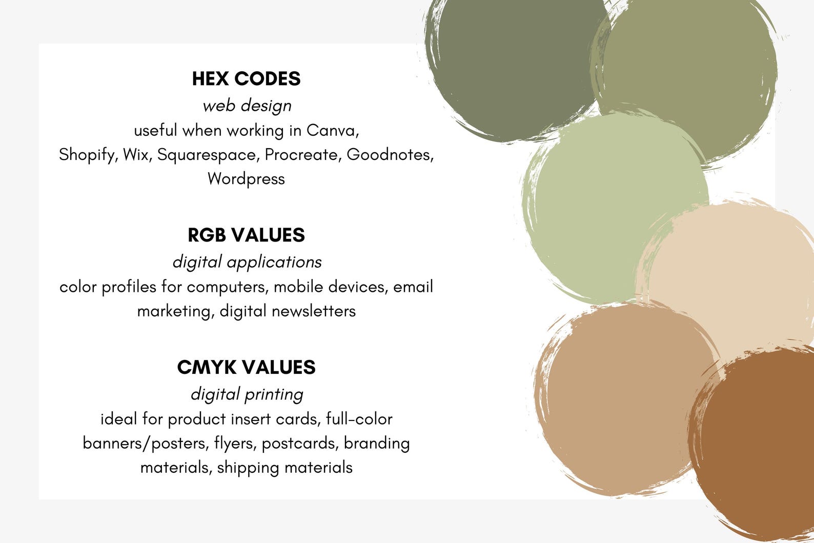 Natural Color Palette, Sage Green, Olive, Matcha, Champagne, Tan, Burnt ...