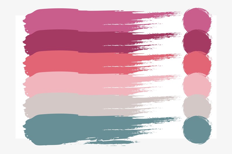 Livfull rosa, röd, blågrön färgpalett, varumärkesfärger, marknadsföring, webbplats, sociala medier, kompatibel med Canva och Procreate, hexagonkoder, RGB, CMYK bild 6