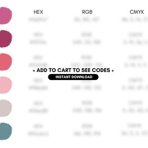 Livfull rosa, röd, blågrön färgpalett, varumärkesfärger, marknadsföring, webbplats, sociala medier, kompatibel med Canva och Procreate, hexagonkoder, RGB, CMYK bild 7