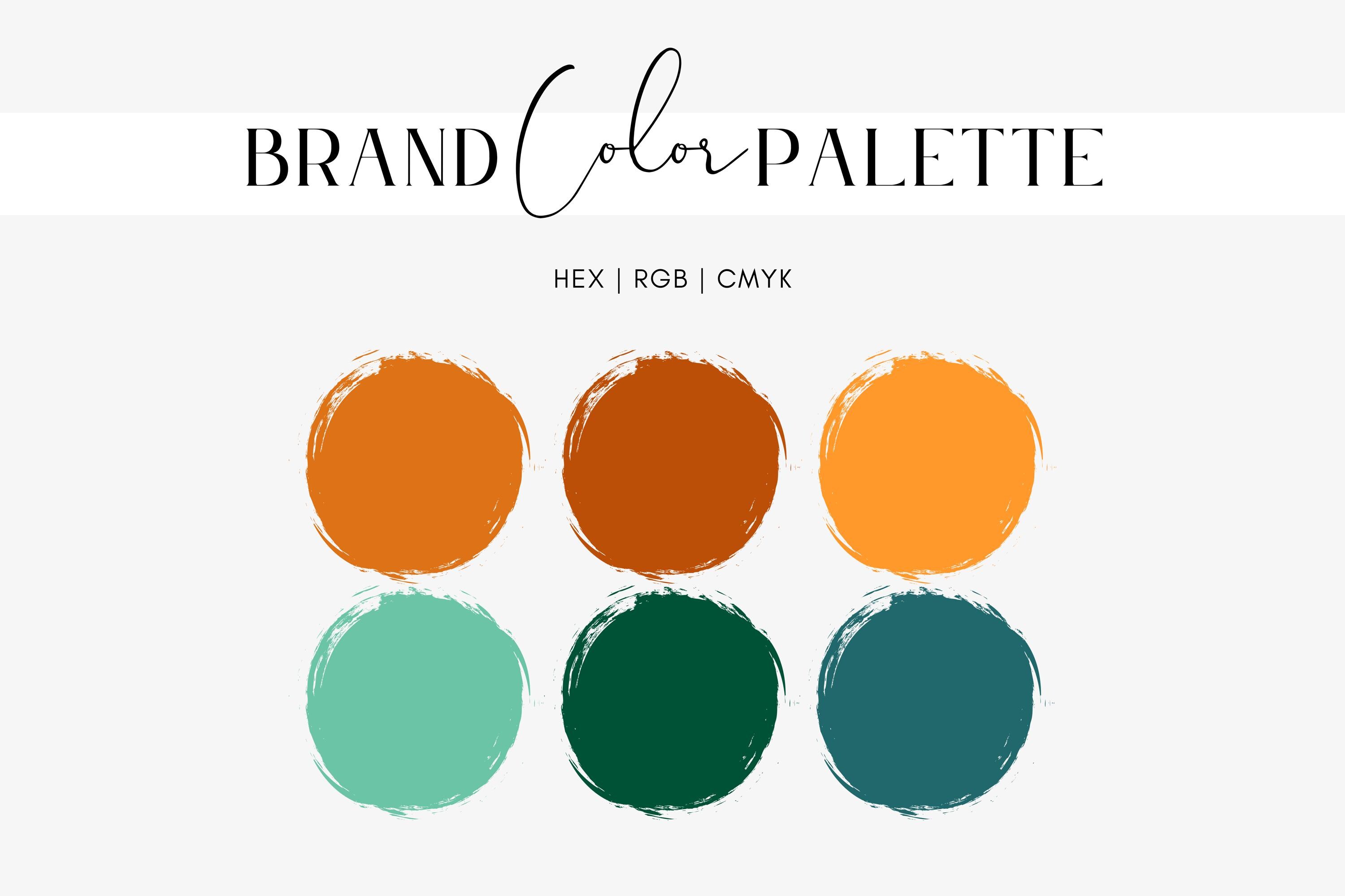 Orange and Green Shades Color Palette, Brand Colors for Marketing and Packaging, Vibrant Color Scheme, Dark and Light Hex Codes, RGB, CMYK