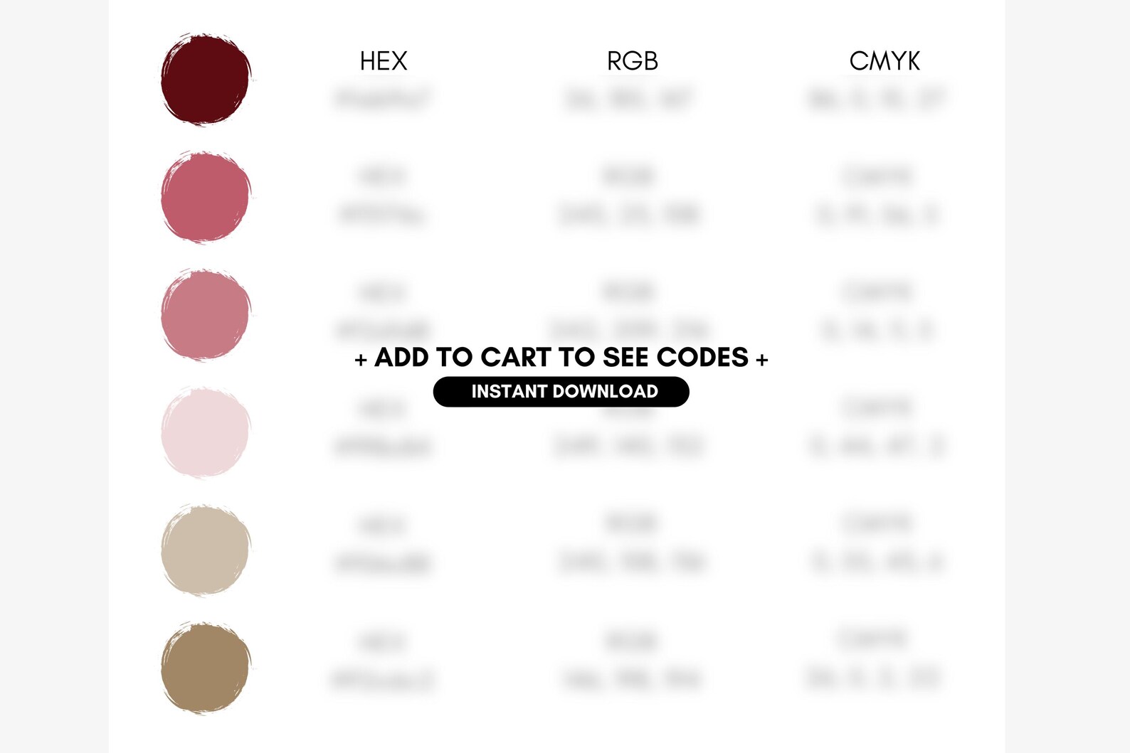 Love Letters Color Palette, Burgundy, Rouge, Rusty Rose, Light Pink ...