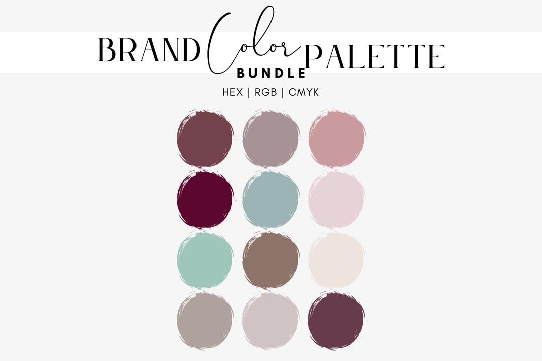 Color Combinations Book Club Book Club Themed Color Palette Bundle, Cozy Branding, Purple, Mauve ...