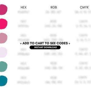 Peony Color Code Bright Peonies Color Palette for Custom Branding, Website Design, Logos ...