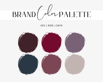 Mulled Wine Color Palette, Dark Purple, Rich Red, Lavender, Navy