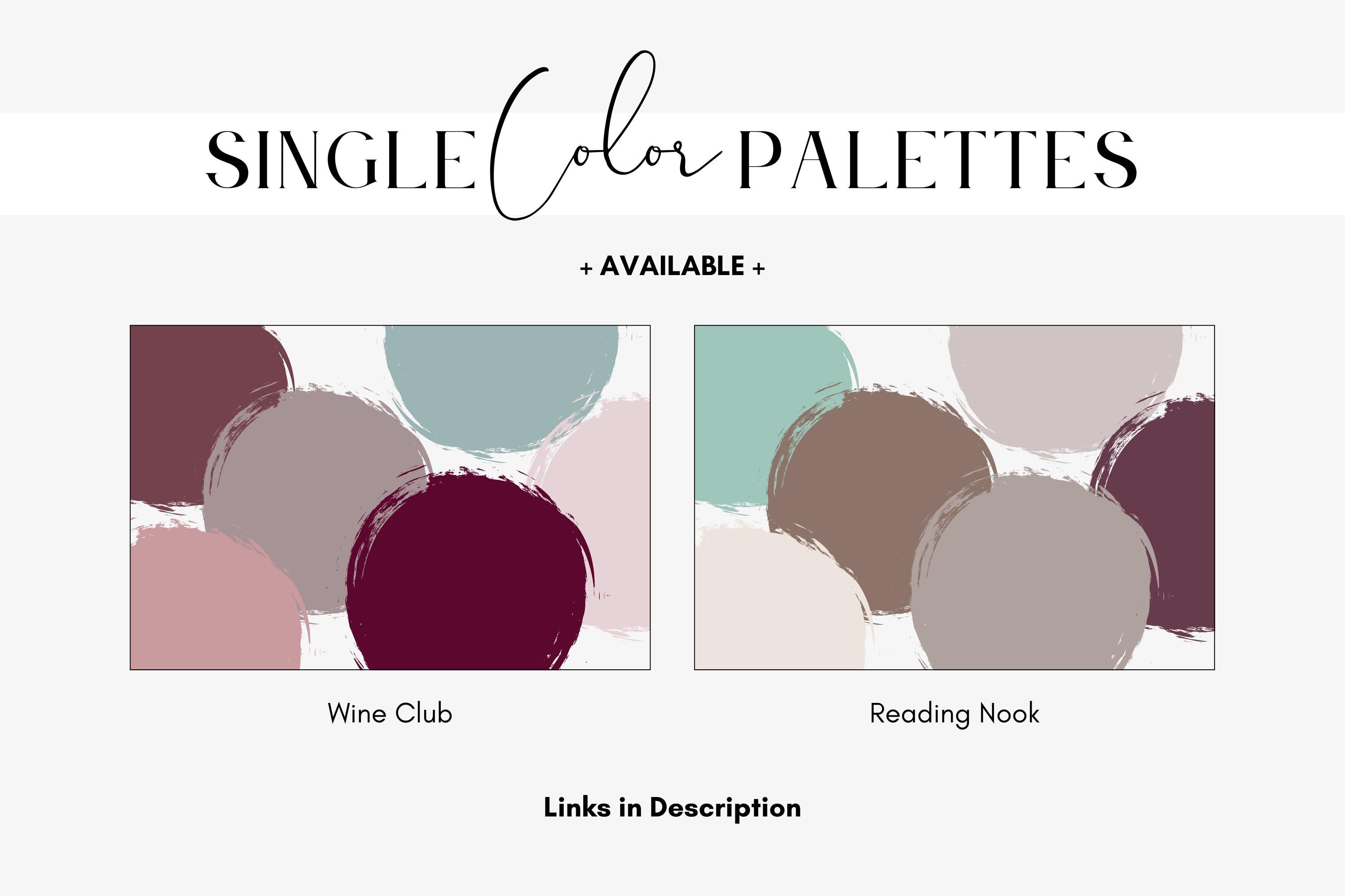 Line Club Color Book Club Themed Color Palette Bundle, Cozy Branding, Purple, Mauve ...