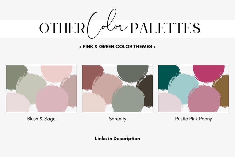 Dusty and Soft Pink, Dark Green, Champagne Color Palette, Natural Rose ...