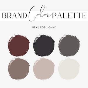 Dark Fall Color Palette for DIY Branding Design, Autumn Brand Colors for Website, Seasonal Shades Hex Codes, RGB, CMYK, Instant Download