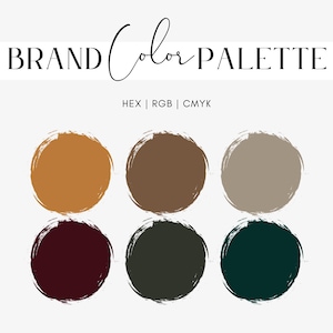 Moody Fall Color Palette for Branding Design, Autumn Brand Colors for Website, Dark Seasonal Hex Codes, RGB, CMYK, Instant Download