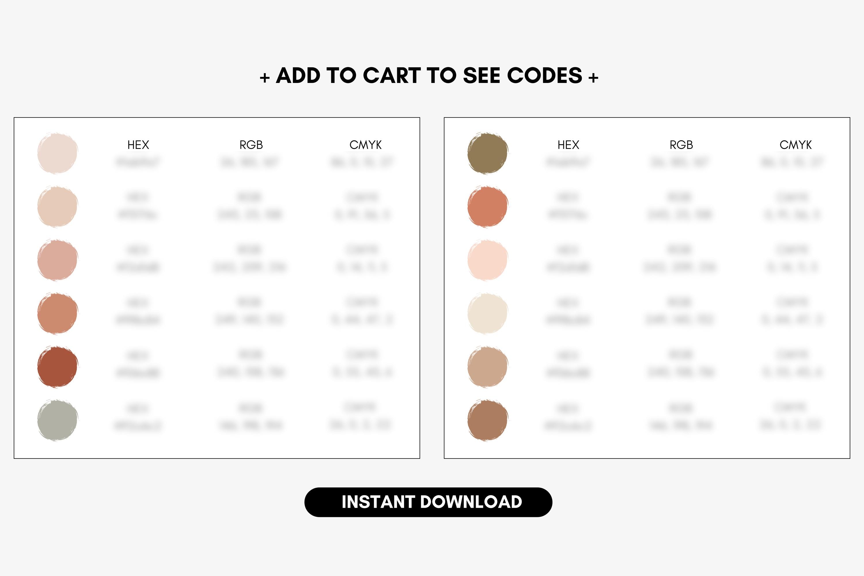 Fall Rgb Color Chart Soft Fall Color Palette, Earthy Boho Autumn Brand Colors, Peach ...