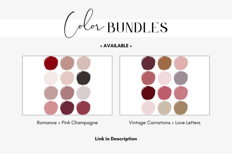 Color Combinations Book Club Book Club Themed Color Palette Bundle, Cozy Branding, Purple, Mauve ...