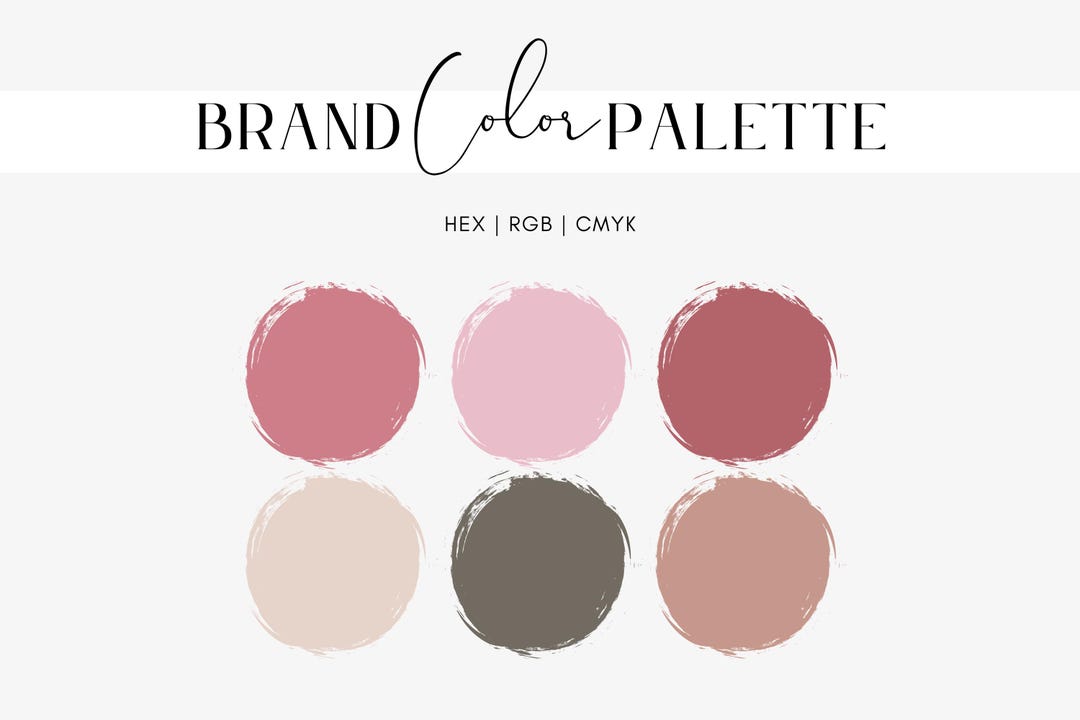 Dusty and Soft Pink, Dark Green, Champagne Color Palette, Natural