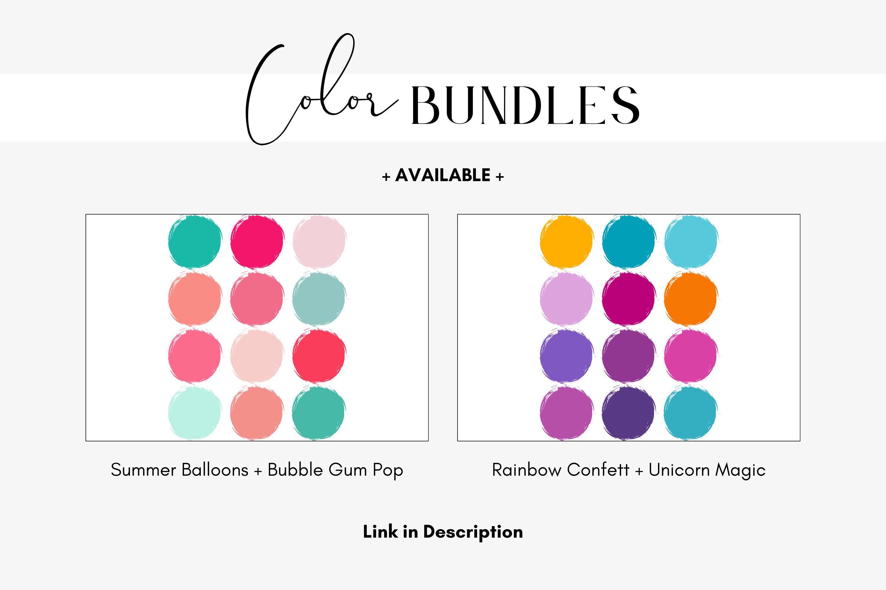 Spring Color Palette Bundle, Dark Purple, Teal, Lavender, Bright Pink ...