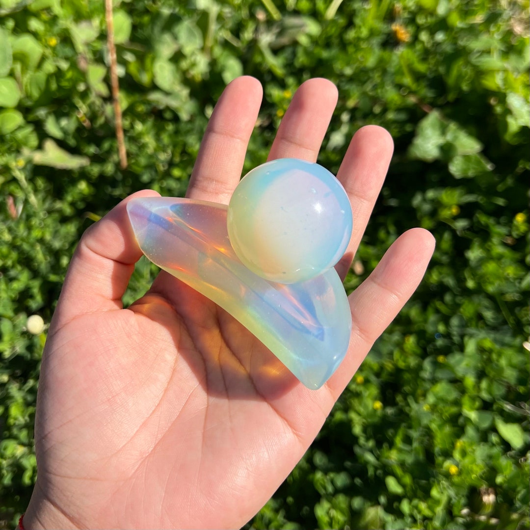 Moon Crystal Bowl, Crystal Bowl, Moon Bowl, Opalite Crystal Bowl, Mini