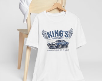 King's Automotive Classic Car Tee | Vintage Wings Garage Shirt