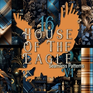 16 House Of The Eagle V1 Wizard Magic School Seamless Pattern Includes PAT File Scrapbook Junk Journals Instant Digital Download Wizzard