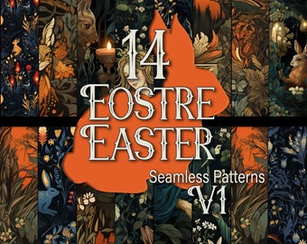 Eostre Easter Seamless Pattern: Medieval Mystique, Scrapbook Paper (Digital Download)