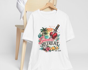 Island Retreat tee | Tropical heart & knife graphic T-Shirt