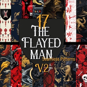 17 House of the Flayed Man V2 Mideval Seamless Pattern Includes PAT File Scrapbook Junk Journals Instant Digital Download GOT Inspired