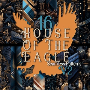 16 House Of The Eagle V2 Wizard Magic School Seamless Pattern Includes PAT File Scrapbook Junk Journals Instant Digital Download Wizzard