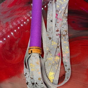 Leather flogger- Violet moon
