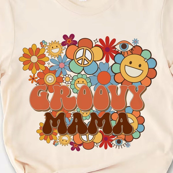 Custom Text Shirt, Personalized Groovy Mama T-Shirt, Groovy Mama Sweat, Hippy US Mom T-shirt, Groovy Mommy Shirt, Groovy Birthday Shirt