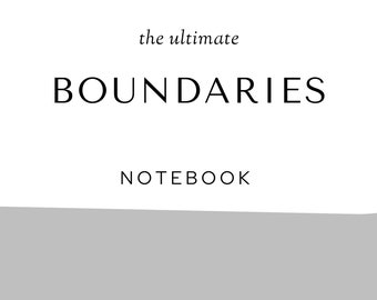 May include: The ultimate boundaries notebook with a grey cover and the text "the ultimate boundaries notebook" in black.