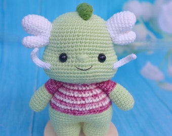 Ryu the dragon - crochet pattern, amigurumi pattern, PDF file, crochet dragon