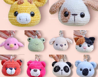 Animal keychain chap 2 - 10 in 1 - Crochet pattern, amigurumi keyring, amigurumi pattern, amigurumi keychain, crochet keychain, PDF file