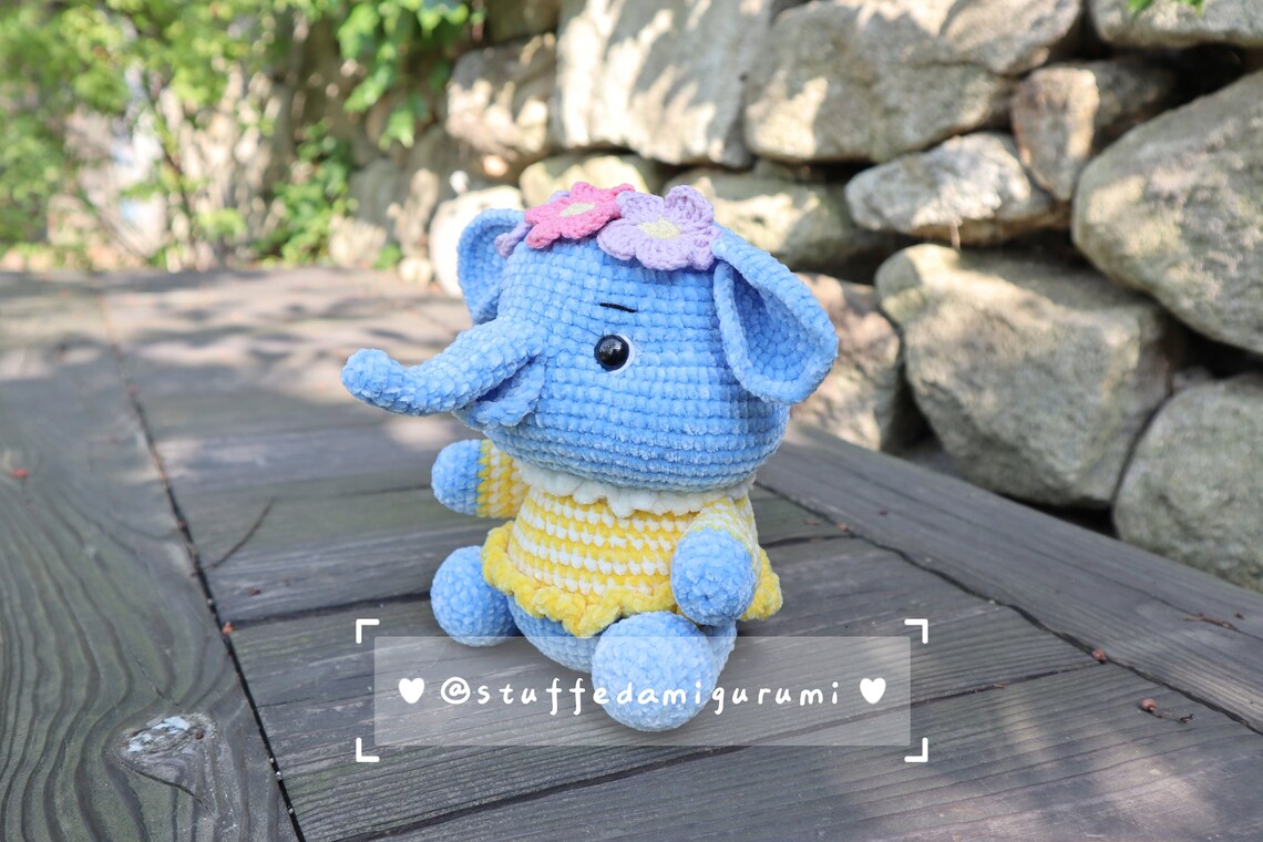 Ellie the Elephant Crochet Pattern: Amigurumi Animal (PDF File) - Etsy ...