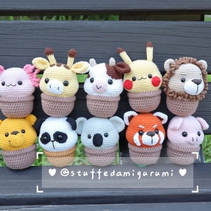 Animal plants car accessories chap 1 - 10 in 1 - Crochet pattern, car accessories, car hanging, car mirror accessories, PDF file