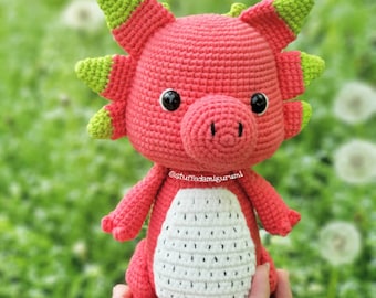 Dragon fruit du dragon - Patron au crochet, dragon au crochet, dragon amigurumi, fruit du dragon, pitaya, patron PDF