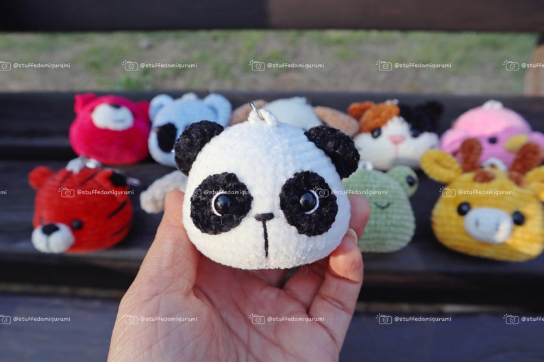 Porte-clés animal 2 10 en 1 Modèle au crochet, porte-clés amigurumi, modèle amigurumi, porte-clés amigurumi, porte-clés au crochet, fichier PDF image 4