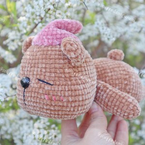 Peach bottom Bear - Crochet pattern, crochet bear, amigurumi pattern, amigurumi bear, crochet amigurumi, bear pattern, PDF file