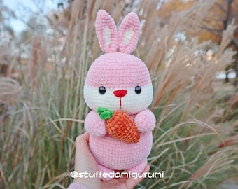 Bébé Lapin à la carotte - Patron au crochet, patron amigurumi, lapin amigurumi, fichier PDF