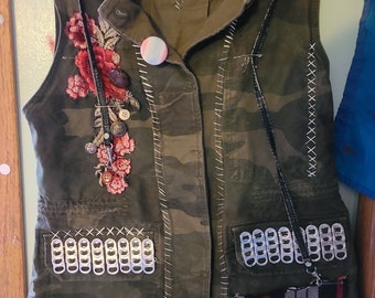 Kleding Gender-neutrale kleding volwassenen Gilets De krampen Cheetah Vest Camo Hunting Vest Vintage Punk 