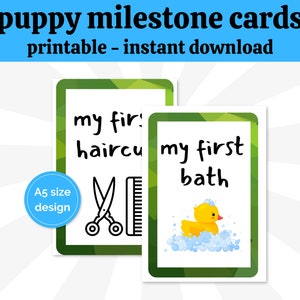 imprimables d'étape de chiot, cartes d'étape d'animal de compagnie, étape de chien, cartes de furbaby