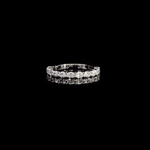 オーバルカットの環境に優しいダイヤモンドバンド、ハーフエタニティラボ製造ダイヤモンド結婚指輪、14Kゴールドラボ製造ダイヤモンドバンド、CVDダイヤモンドマッチングバンド