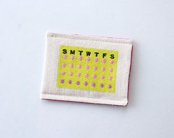 Estuche discreto de algodón para pastillas / Cartera para anticonceptivos (hecho a mano)
