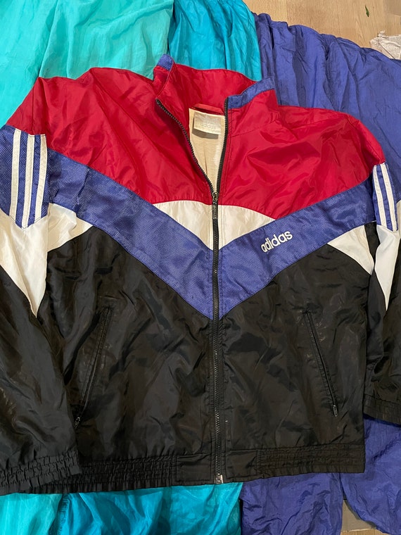 Vintage ADIDAS Large L 90s Sports Jacket Windbreak, Hiphop, Break