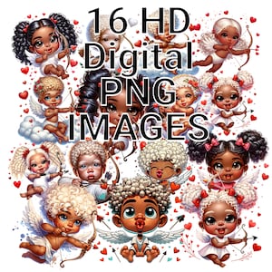 High-definition schattige Valentijnsdag baby cupido's, png-afbeeldingen, digitale bestanden, sublimatie, dtf, afdrukken, tijdschriften,