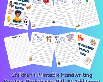 Alphabet Handwriting Practice Worksheets: Kid's Learning, 38 Pages (PDF File)