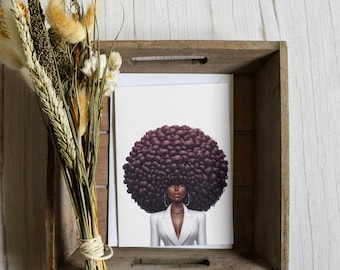 Afro Frau PNG, schwarze Kunst, digitaler Download (300dpi)