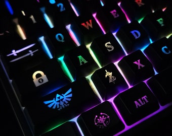 Legend of Zelda South-Facing Legends Backlit Keycap Set | Compatible with Keychron or other keyboards with South Side LED |