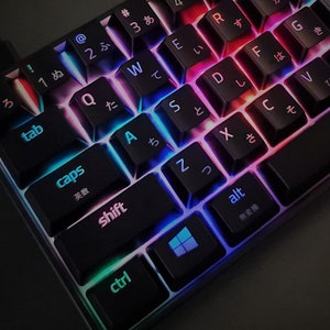 English & Japanese Dual Languages Backlit Keycaps Set For Mechanical Keyboard