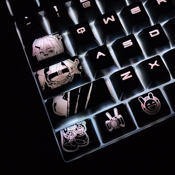 Custom Mechanical Keyboard with Projekt Melody Anime Theme | Free Gaming Mouse, Earphone, Corner wrist rest |