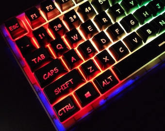 Custom South Side Facing Backlit Keycap Set - Cosmic MS Font