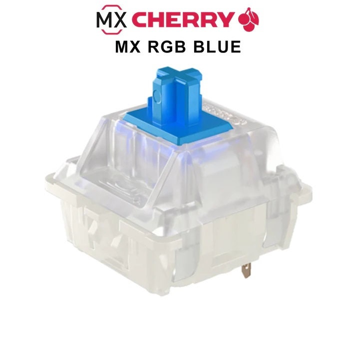 Set van blauwe mechanische toetsenbordschakelaars, tactiele schakelaars