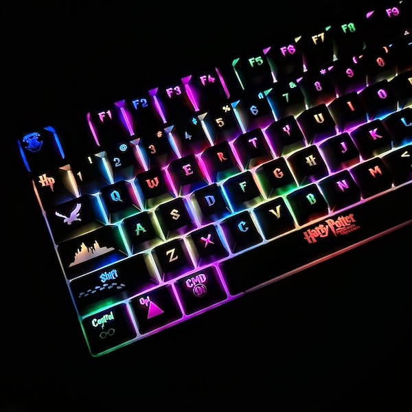 Custom Mechanical Keyboard with Harry Potter Theme | Free Gaming Mouse, Earphone, Corner wrist rest |